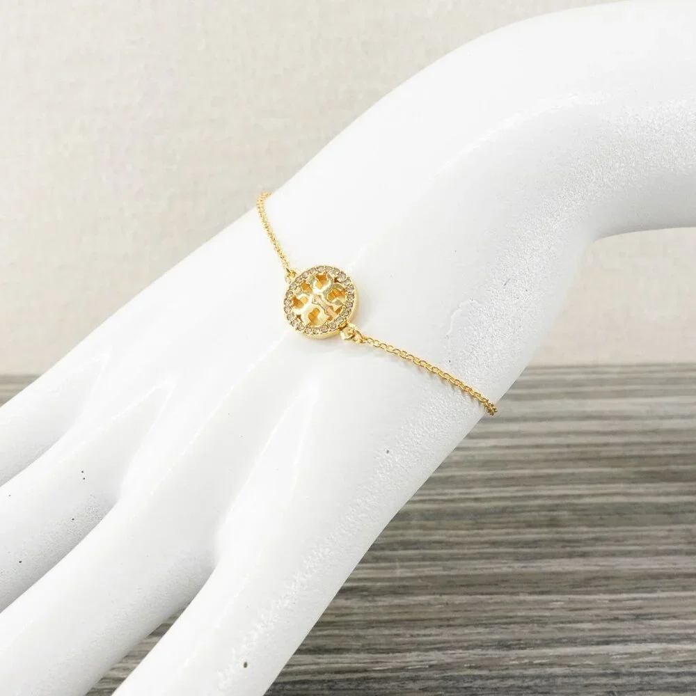 Tory Burch Miller Pave Chain Bracelet Gold OS - Picture 7 of 10